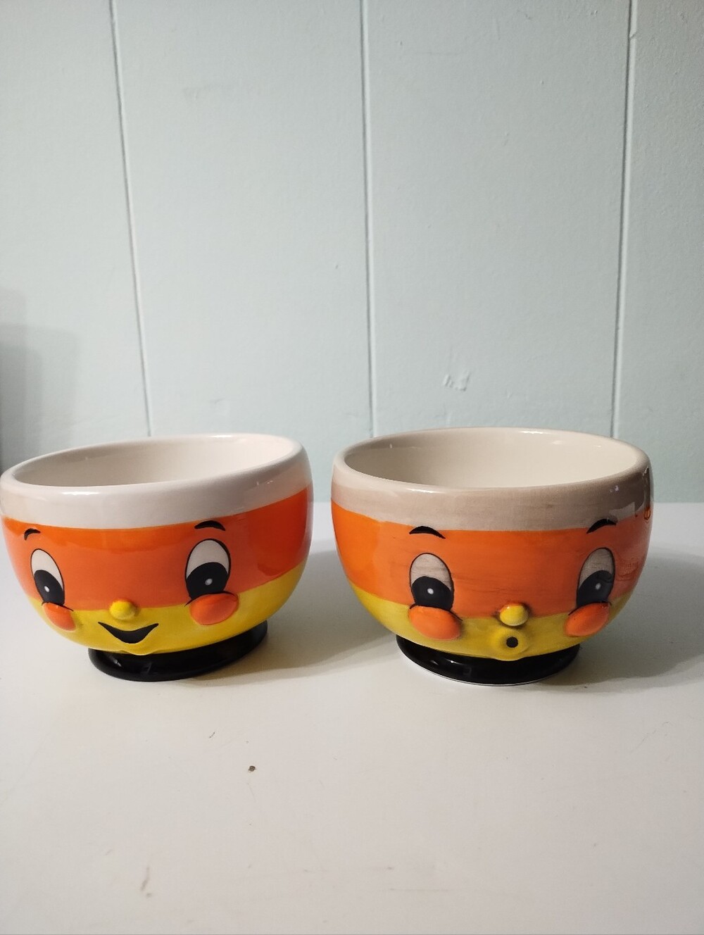 Johanna Parker Candy Corn Ceramic Soup Bowls- Set of 2